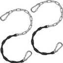 SELEWARE 2 Pcs 85" Hanging Swing Chains, 1000LB Capacity Stainless Steel Hanging Chains with 4 Carabiners, Hanging Chair Hardware for Kids Tree Swings, Hammocks, Punching Bags & Indoor/Outdoor Gym (Black)