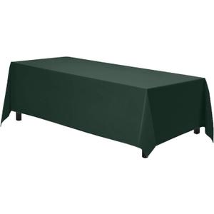 Gee Di Moda Rectangle Tablecloth - 70 x 120 Inch Hunter Green Table Cloth for 6 or 8 Foot Rectangle Tables - Heavy Duty Washable Fabric - for Holiday Party, Dinner, Weddings, Baby Shower & Events
