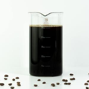 French Press Replacement Glass by Cafe Crush Club - Fire Hardened Borosilicate Beaker - 34 Ounce | 1 Liter Size with White Measures