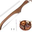 RAPSAKEMOH Bread Knife for Homemade Bread sourdough,Bread slicer for Homemade Bread, Sourdough bread knife, Baguettes and More Cuts Thin,Bow Design Easy to Cutting Even Slices (Brown)