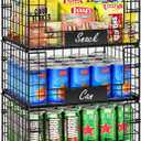 JKsmart 3 Pack XXL Stackable Wire Baskets with Handles for Pantry Storage and Organization, Fruit and Vegetable Basket with Name Plates, Metal Storage Bins for Snack Can Fruit Veggies, XXL