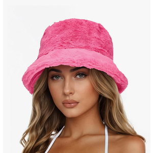Zando Fuzzy Bucket Hats for Woman & Men- Fashion Warm Winter Faux Fur Hats Cute Soft Fluffy Rave Fisherman Cap
