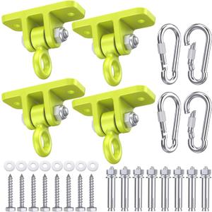 Heavy Duty Swing Hangers - 5000 lbs Capacity, Swing Set Brackets Silent Rotation, Easy Installation for Swings, Yoga Straps, Punching Bags, Hammocks & More - Indoor/Outdoor Use - 4 Pack