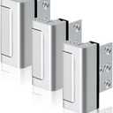3PACK Home Security Door Reinforcement Lock Childproof, Add High Security to Home Prevent Unauthorized Entry, Aluminum Construction Finish, Silver