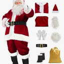 Santa Claus Costume for Men Women Adult - 9pc. Deluxe Costume Santa Suit Outfit
Size XL