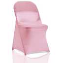bricia 12 PCS Dusty Pink Stretch Spandex Folding Chair Slipcovers, Dining Room Chair Covers Stretch Chair Slipcovers Protector for Wedding, Banquet, and Party