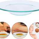 HOMSFOU Wax Heater Liner 2 Pcs Replacement Oil Warmer Dish Wax Melt Warmer Liner Dish Round Glass Dish Candle Wamer Bowl Plate Wax Tray for Electric Lamps Oil and Tart Warmers