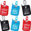 12 Pcs Bridal Shower Games Prize Potholder Silicone Spatula Whisk Wedding Gifts Bridal Shower Potholders for Kitchens Utensils Guests Games Prize Favors Spread Love Sweet
