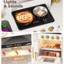 BIERUM Wooden Play Kitchen for Kids Ages 3-8 with Lights & Sounds, Pretend Play Kitchen Set with Stove, Ice Maker, Coffee Maker, Oven & Accessories, Toddler Kitchen Playset for Boys and Girls (White)