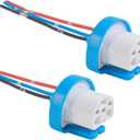 2PCS Headlight Harness,Car Accessories 3 Pin Ceramic Headlight Wiring Harness,Automotive Replacement Electrical Wiring Harnesses,Compatible with Lamps Models of 9007,9004,HB1,and HB5