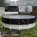 QH.HOME 30ft Round Pool Cover,[Ultimate Windproof & Tear-Resistant Fabric],Snug Fit with Patented Ratchet & Weight Rings,Solar Pool Cover for Above Ground Pools, Blocks Leaves &Waterproof