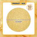 50 PCS Gold Placemats Disposable, Round Sparkle Table Place Mats, 13.5" Inch Shiny Golden Place Mats, for Birthday Wedding Holiday Party Home Dining Tableware