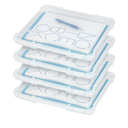 IRIS USA Board Game Storage Craft Organizer Box with Snap-Tight Latch Lid, 10-Pack Portable Plastic Case Bin for Puzzles, Magazines, Hobbies, Art Supplies, Fits 8.5" x 11" & A4 Papers, Slim, Clear