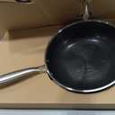 COOKER KING 10-Inch Hybrid Stainless Steel Wok with Lid, Nonstick Stir Fry Pan & Deep Frying Pan, Tri-Ply Clad Honeycomb Everyday Pan, Induction Ready, Oven & Dishwasher Safe, PFOA Free