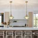 3-Light Chandelier,Vintage Gold Farmhouse Pendant Light Fixture for Kitchen,Adjustable Hanging Lighting with Green Glass Shade for Hallway Bedroom Entryway Dining Room Island