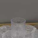 100 Plastic Vintage Drinking Glasses 8.5oz Stemless Retro Embossed Wine Glasses Shatterproof Reusable Cups for Baby Shower Wedding Reception Grand Event Party (Clear)