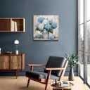 LAIART Blue Hydrangea Wall Art Farmhouse Wall Decor Flower Canvas Print Artwork for Bathroom Bedroom Living Room Dining Room