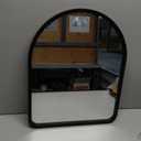 Arch Wall Mirror 20"x16" Large Black Bathroom Mirror Metal Frame Mirrors for Wall, Decoration Vanity Bedroom Entryway Living Room