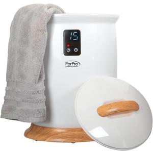 ForPro Professional Collection Luxury Towel Warmer, Extra Large Bucket-Style Hot Towel Warmer with Auto Shut Off, 4 Timer Settings for Home and Bathroom, White
