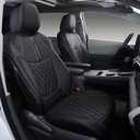 Custom Fit Sienna Seat Covers for 2021-2026 Toyota Sienna 7-Passenger XLE XSE Woodland Limited Platinum [Ottoman Not Covered], Waterproof Faux Leather Full Set Airbag Compatible (Black)