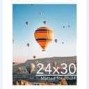 JCJMY 24x30 Picture Frame with 20x24 Mat, Display Photo 20x24 with Mat or 24 x 30 Without Mat, Wall Hanging Large 24 by 30 Poster Frame with Plexiglass, White