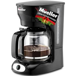 Mueller 12-Cup Drip Coffee Maker Machine with Anti-Drip System, Permanent Filter, Glass Carafe, and Auto Keep Warm Function