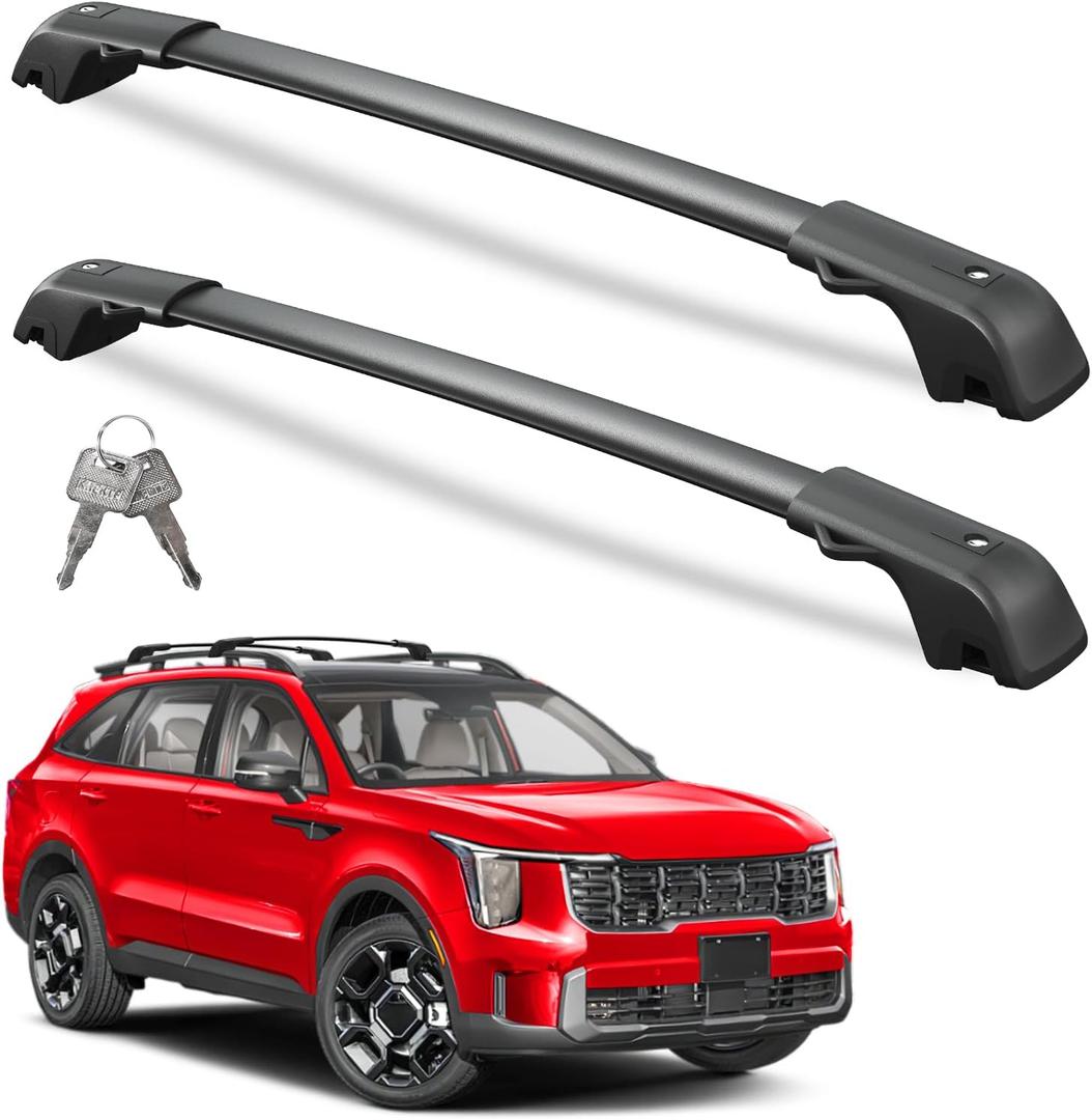 Wonderdriver 300lbs Lockable Roof Rack Cross Bars Compatible with Kia Sorento X-Line & X-Pro 2021-2026 (with Raised Rails,Not Flushed Rails), Crossbars Rooftop Cargo Carrier Luggage