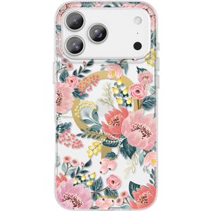 SCORPIFY for iPhone 17 Pro Max Case [Compatible with MagSafe] with Pink Epiphyllum Floral Design, Cute Clear Flower Magnetic Phone Cover for Women Girls, Slim Bumper with Gold Accents