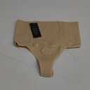 Werena Tummy Control Thong Shapewear for Women Seamless Shaping Thong Panties Body Shaper Underwear (Medium, 01# Beige-mid Waisted (has Boning)