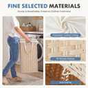DUMOS Laundry Basket with Lid, 110L Wicker Laundry Hampers, Summer Sand