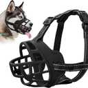 ODRIEW Dog Muzzle for Large Sized Dog - Medium Sized Dogs, Small Basket Muzzle to Prevent Biting - for Barking, Breathable, Allows Panting Drinking, Suitable for Grooming Training. (2, Black)