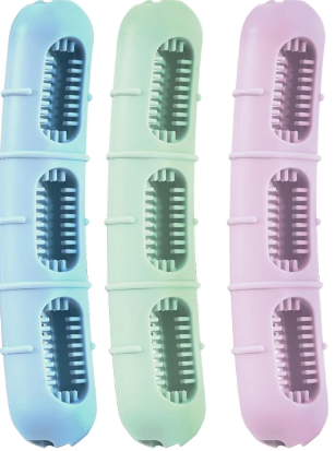 ZongniYiT Bite and Brush Dog Chew Toys: 3Pack Dental Chew Toy with Bristles for Teeth Cleaning, Tough Interactive Dog Toys to Keep Them Busy, Small Dog Toys for Puppy Teething &Training