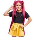 Hot Pink Wig for Kids Long Straight Pink Wig Child Megata Wigs Girls Neon Pink Synthetic Wigs