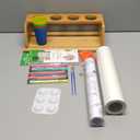 Payarma Paper Roll Dispenser for Kids Art Tabletop Easel with Blank & Patterned Paper Rolls, 12 Pigments, Drawing Tools, Pen Cups Craft Station for Kids Ages 3-8 in Home, Classroom