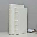 Decorative Books with White Faux Leather Book Boxes for Decoration Display Coffee Table and Shelf Décor, Fashion Decorative Storage Boxes, Fake Décor Books (Set of 2: C105L+C105S)