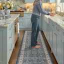Color&Geometry Anti Fatigue Kitchen Mats for Floor 24x87, Vintage Decor, Easy Clean, Waterproof & Oil Proof, 0.4" Thick Cushioned, Non-Slip Kitchen Runner Rug for Sink, Laundry, Office, Blue