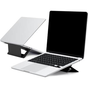 MOFT Laptop Stand for Desk, Adhesive Airflow Laptop Cooling Riser for Heat Dissipation with 2 Adjustable Viewing Angles, Foldable & Portable Computer Stand Compatible with Laptops 11"-16", Jet Black