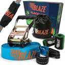 Trailblaze Slackline Kit with Tree Protectors | Backyard Slacklines for Kids and Adults | Beginner's Tight Rope Line Set | Double Slack Lines 60ft