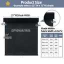 SHADEMOON Blackout Cordless Roller Window Shades,Black,52" W x 72" H
