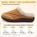 LeIsfIt Toddler Slippers Boys Girls Moccasin Slippers Kids Warm Slip-On House Shoes with Non-Slip Sole for Indoor & Outdoor (7-7.5 Toddler, Brown)