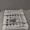 Dog Gate - 18"-45" Adjustable Extra Wide Metal Baby Gate to Step Over, 10" Tall Small Pet Gate with 3 Extension Kits, Pressure Mounted for Doorways & Stairs (White)