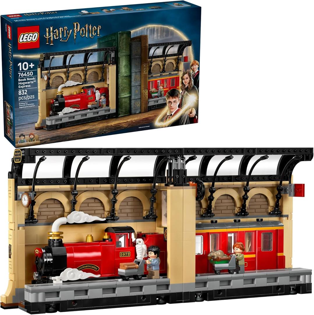LEGO Harry Potter Book Nook: Hogwarts Express Building Set - Bedroom Shelf Decor for Boys, Girls, & Fans, Ages 10+ - Collectible Harry & Ron Minifigures - Gift for Christmas - 76450