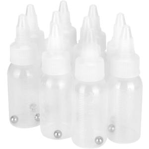 Tbest Paint Bottle,10 Pack Airbrush Paint Bottles Jars Plastic containers 1oz/30ml of Acrylic Storage Mixing with Ball jar Bottle Mixer resealable Empty Small Squirt 1inch Container Squeeze