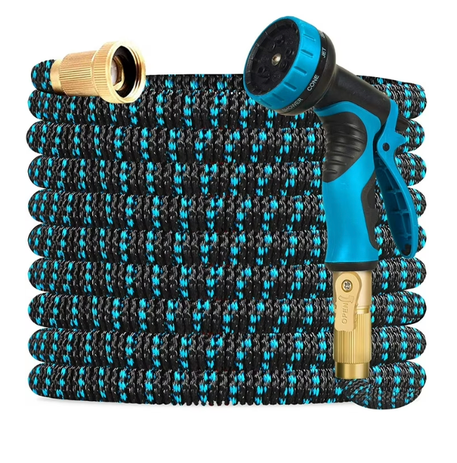 50ft Water Hose - Upgraded Leakproof Lightweight No-Kink Garden Hose, Flexible Expanding Water Hose with Triple Layered Latex Core, Bag and Holder