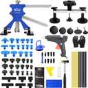 Dent Puller Kit, Car Dent Puller for Dent Repair with Blue Dent Lifter, Adjustable Bridge Puller, Paintless Dent Removal Kit for Car Refrigerator Door Ding Hail Damage Repair (Medium)