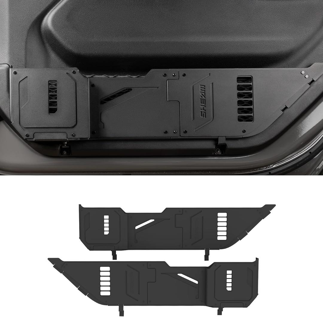 Metal Front Door Pocket Storage Box Compatible with 2018-2025 Jeep Wrangler JL 2/4 Door 4XE Gladiator JT, Car Side Insert Organizer Box Interior Accessories Replaces Weak Saggy Net -2PCS