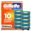Gillette Fusion5 ProGlide Razor Refills for Men, 10 Razor Cartridges for FlexBall Razor Handle, 5-Blade Razor Blades, Precision Trimmer for Men