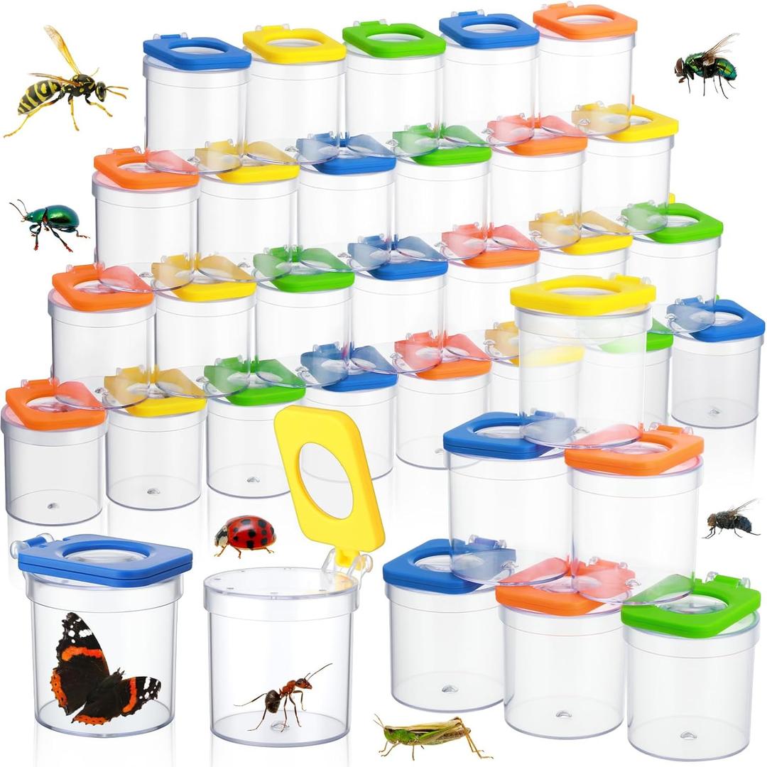 36 Pcs Insert Bug Viewer for Kids Magnifying Insect Box Bug Catcher Magnifier Container Critter Collection Kit Insect Cage Jar for Children Science Nature Exploration Tool