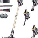 RENDOW Cordless Vacuum Cleaner, 550W 45Kpa 65Mins Vacuum Cleaners for Home, Self-Standing Cordless Stick Vacuum with LED Display,Anti-Tangle Rechargeable Wireless Vacuum for Pet Hair/Carpet/Hard Floor