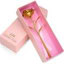 24k Gold Rose with Luxury Gift Box - 10-inch Golden Rose Metal Single Roses and Valentine's Day Gifts Idea for Women, Loved Ones, Mom, Wife, Girlfriend, Grandma, Mother's Day